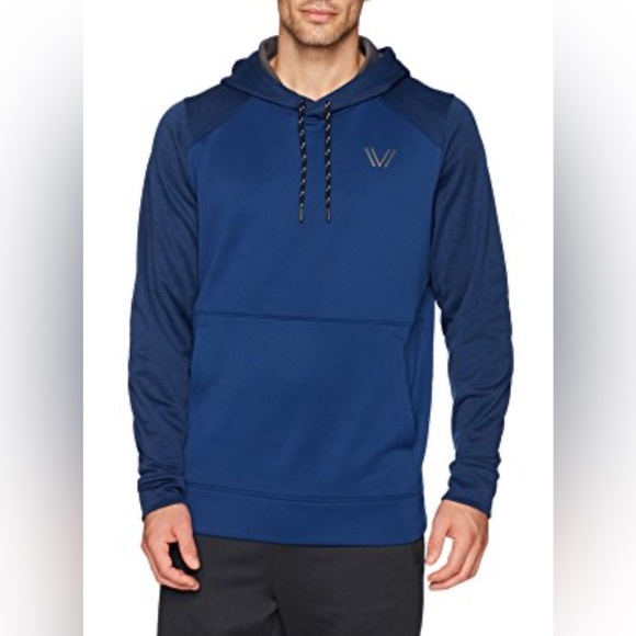 Peak Velocity Quantum Men’s Medium Blue Performance Fleece Hooded Sweatshirt - Picture 10 of 10